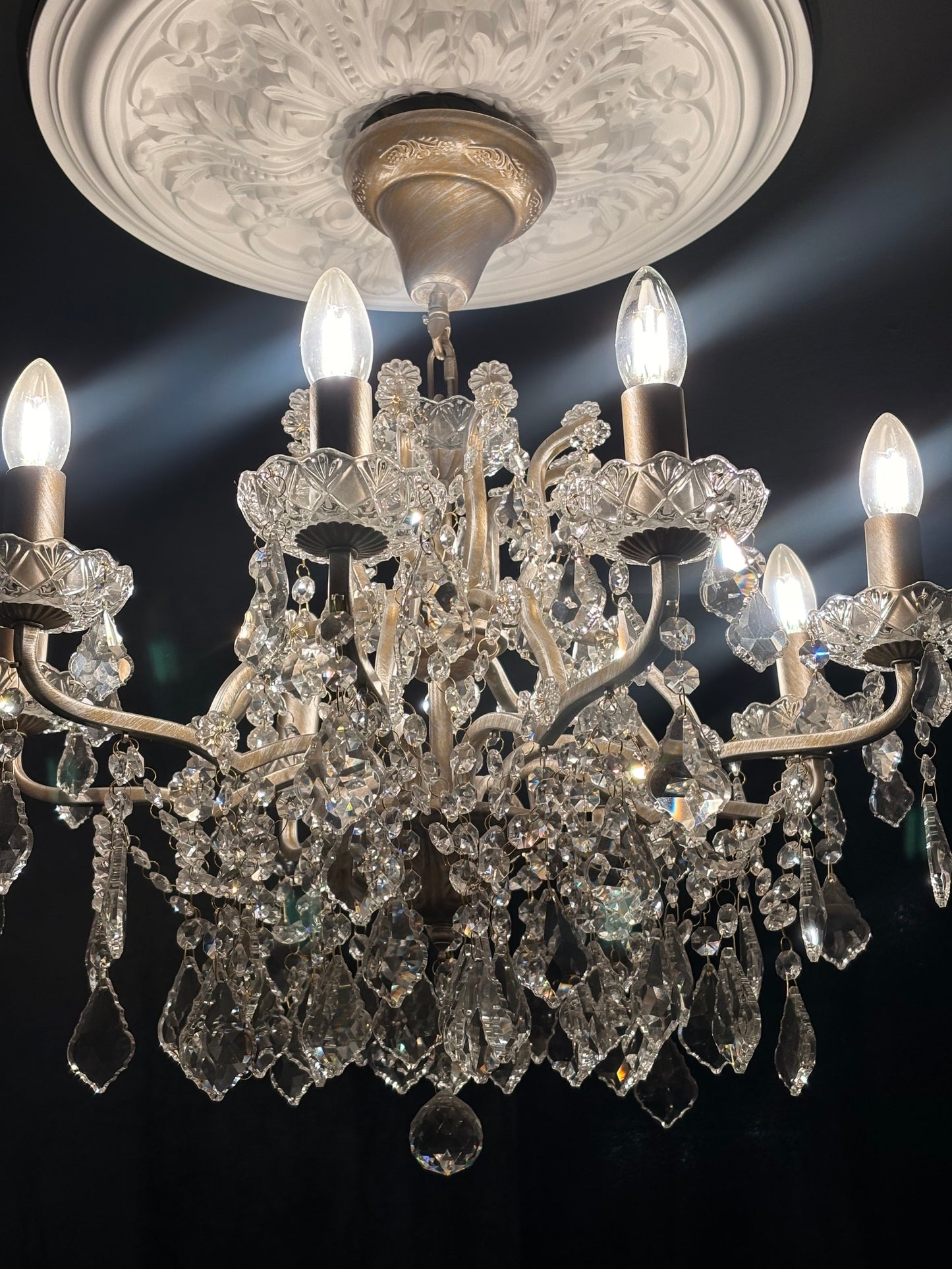 The Maison Dorée Chandelier In Brushed Gold 8 arm