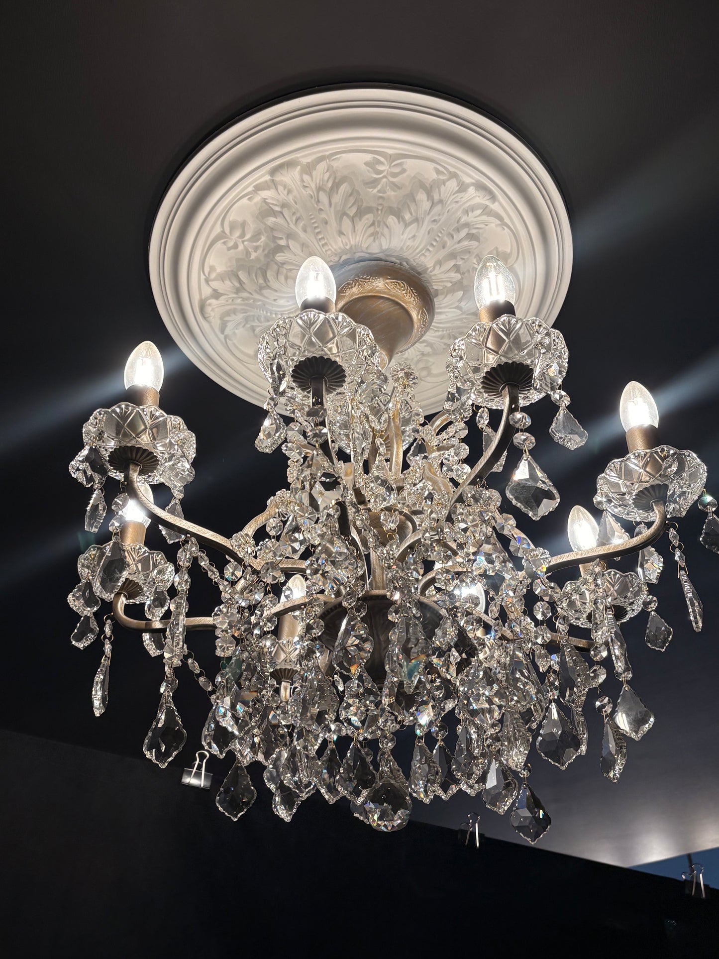 The Maison Dorée Chandelier In Brushed Gold 8 arm