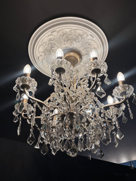 The Maison Dorée Chandelier In Brushed Gold 8 arm